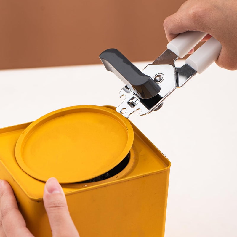 Comforic Can Opener Manual, Can Openers Hand Held with Comfort Anti-Slip Handles, Heavy Duty Stainless Steel Can Opener Smooth Edge and Bottle Openers, Easy Turn Can Openers for Seniors, Kitchen, White - Image 5